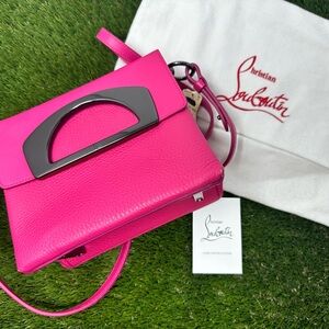 Christian Louboutin Paris Passage Bag Pink Multi Use Handle Tote Crossbody $1795